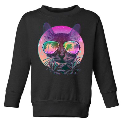 Cool Tropical Shade Cat Toddler Sweatshirt