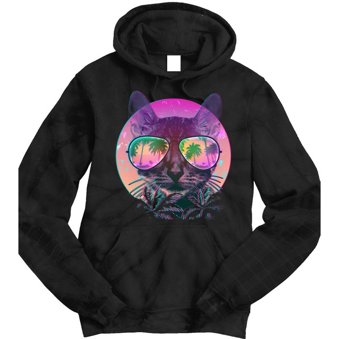 Cool Tropical Shade Cat Tie Dye Hoodie