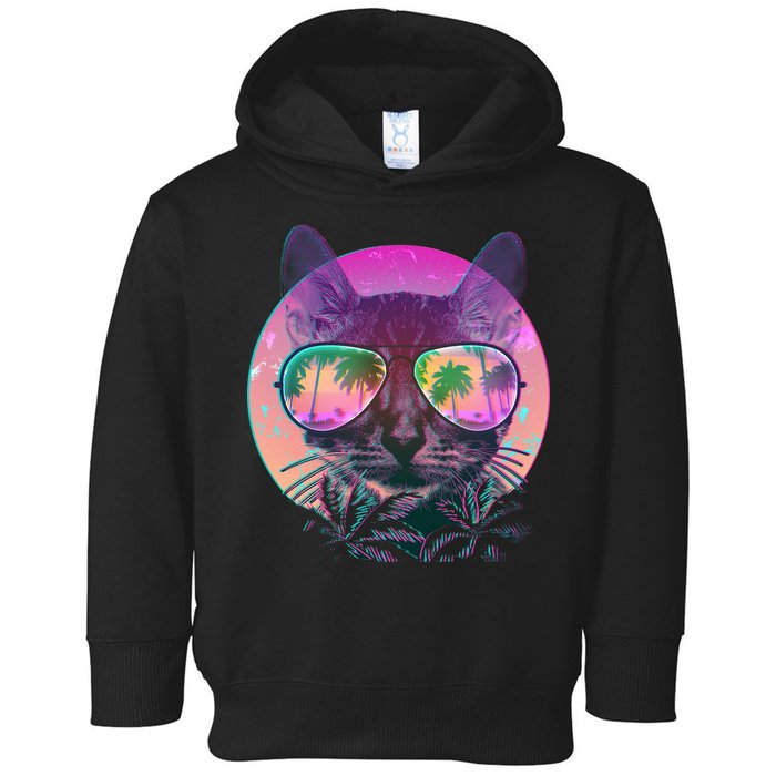 Cool Tropical Shade Cat Toddler Hoodie