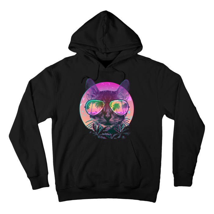 Cool Tropical Shade Cat Tall Hoodie