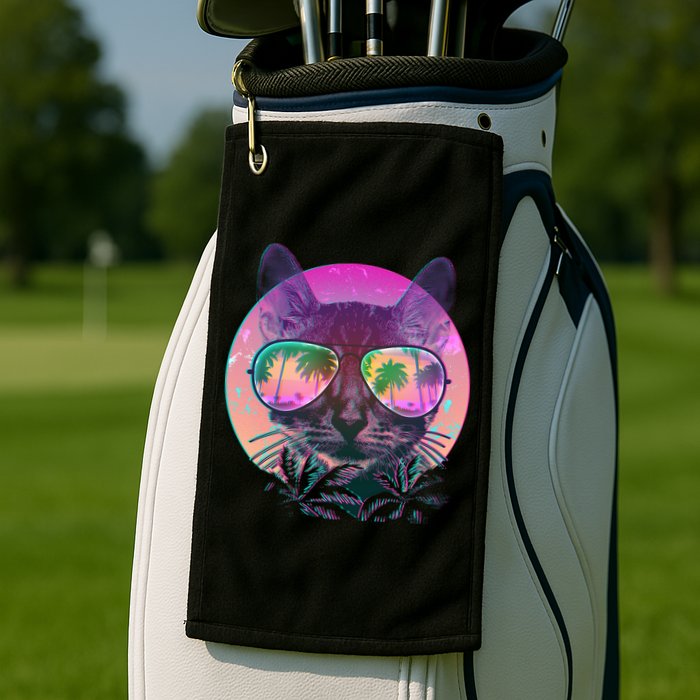 Cool Tropical Shade Cat Golf Towel