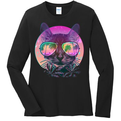 Cool Tropical Shade Cat Ladies Long Sleeve Shirt