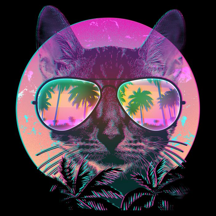 Cool Tropical Shade Cat Ladies Long Sleeve Shirt