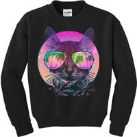 Cool Tropical Shade Cat Kids Sweatshirt