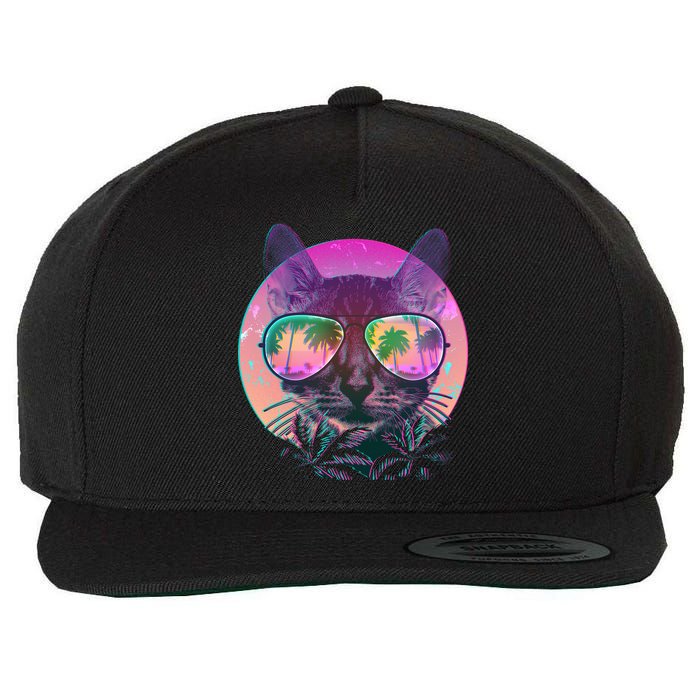 Cool Tropical Shade Cat Wool Snapback Cap