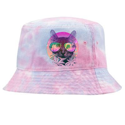 Cool Tropical Shade Cat Tie-Dyed Bucket Hat