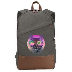 Cool Tropical Shade Cat Cotton Canvas Backpack