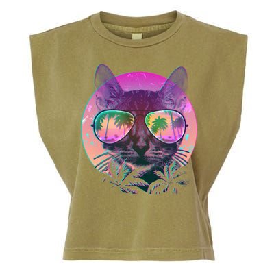 Cool Tropical Shade Cat Garment-Dyed Women's Muscle Tee