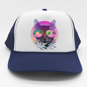 Cool Tropical Shade Cat Trucker Hat