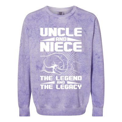 Cool Uncle And Niece The Legend And The Legacy Colorblast Crewneck Sweatshirt