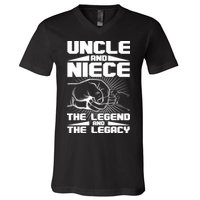 Cool Uncle And Niece The Legend And The Legacy V-Neck T-Shirt