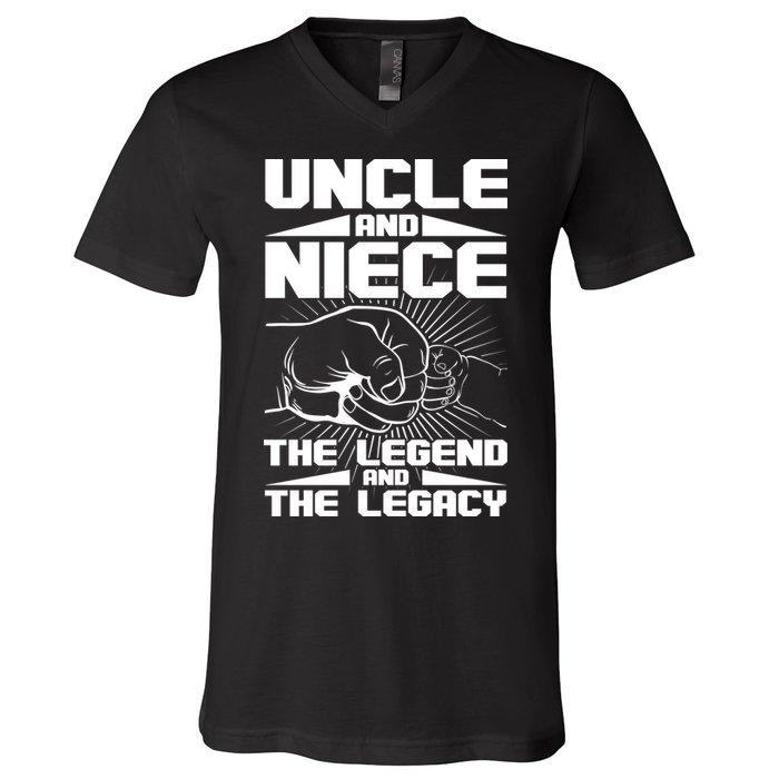 Cool Uncle And Niece The Legend And The Legacy V-Neck T-Shirt