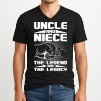Cool Uncle And Niece The Legend And The Legacy V-Neck T-Shirt