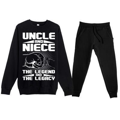 Cool Uncle And Niece The Legend And The Legacy Premium Crewneck Sweatsuit Set