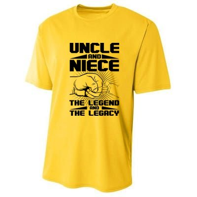 Cool Uncle And Niece The Legend And The Legacy Youth Performance Sprint T-Shirt