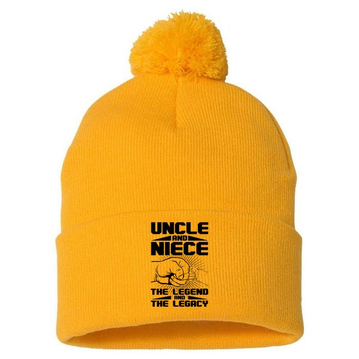 Cool Uncle And Niece The Legend And The Legacy Pom Pom 12in Knit Beanie