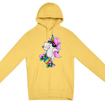 Cool Unicorn Skating Premium Pullover Hoodie