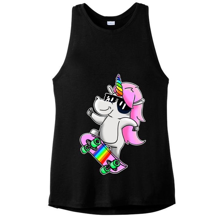 Cool Unicorn Skating Ladies PosiCharge Tri-Blend Wicking Tank