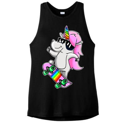 Cool Unicorn Skating Ladies PosiCharge Tri-Blend Wicking Tank