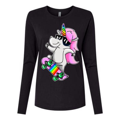 Cool Unicorn Skating Womens Cotton Relaxed Long Sleeve T-Shirt