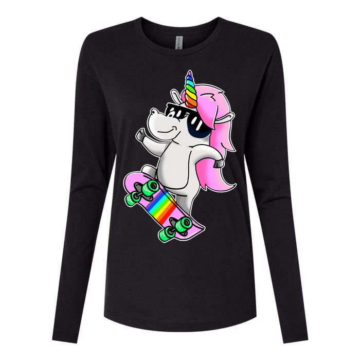 Cool Unicorn Skating Womens Cotton Relaxed Long Sleeve T-Shirt