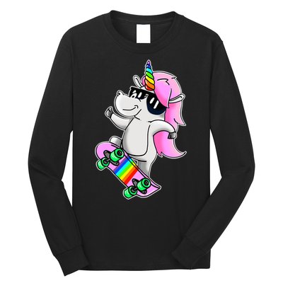 Cool Unicorn Skating Long Sleeve Shirt