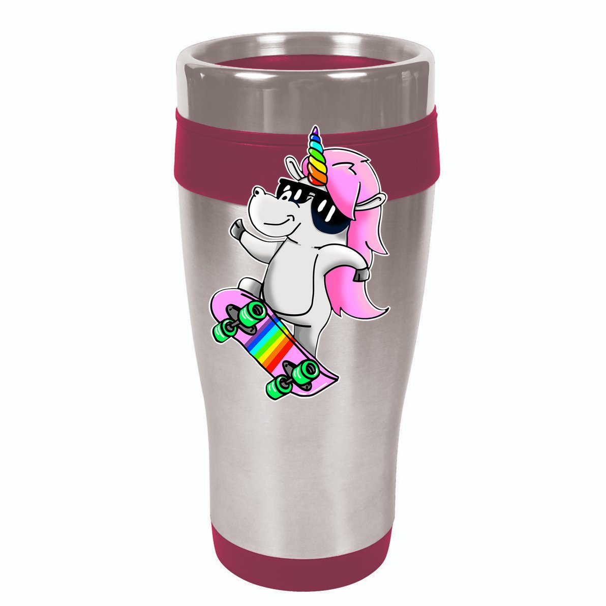 Cool Unicorn Skating V-Neck T-Shirt