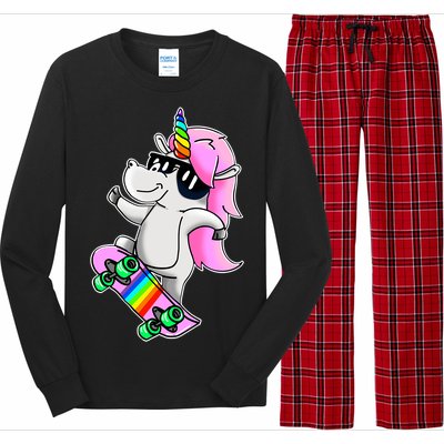 Cool Unicorn Skating Long Sleeve Pajama Set