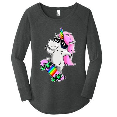 Cool Unicorn Skating Women's Perfect Tri Tunic Long Sleeve Shirt