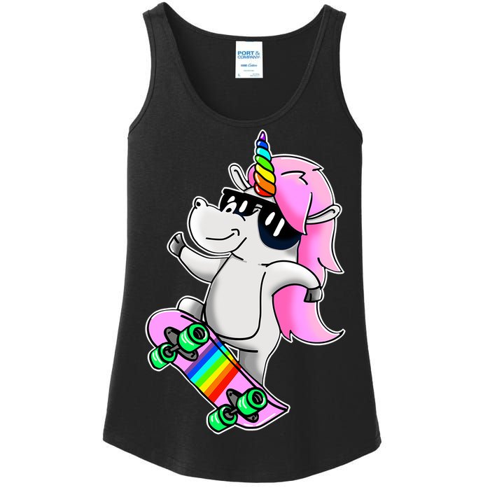 Cool Unicorn Skating Ladies Essential Tank