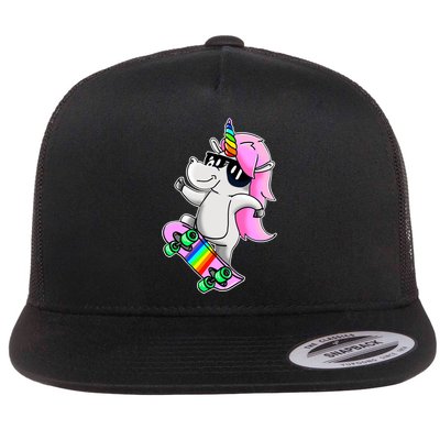 Cool Unicorn Skating Flatbill Hat
