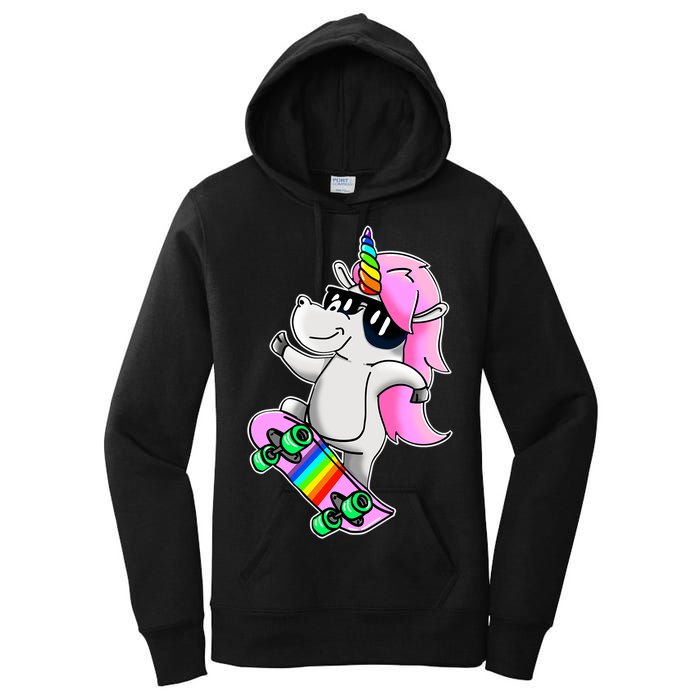 Cool Unicorn Skating Women's Pullover Hoodie