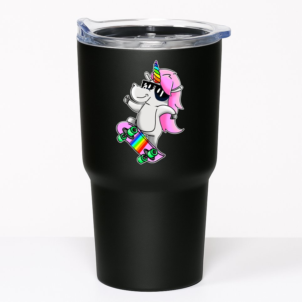Cool Unicorn Skating Tumbler