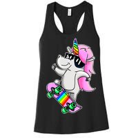 Cool Unicorn Skating Women's Racerback Tank