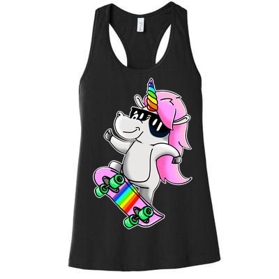 Cool Unicorn Skating Women's Racerback Tank