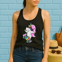 Cool Unicorn Skating Womens Tank Top