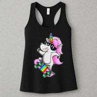 Cool Unicorn Skating Womens Tank Top