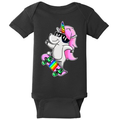 Cool Unicorn Skating Baby Bodysuit