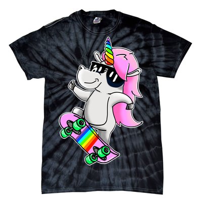 Cool Unicorn Skating Tie-Dye T-Shirt