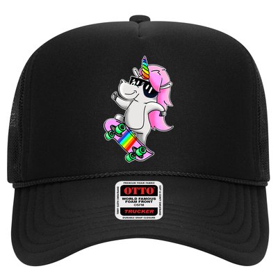 Cool Unicorn Skating Trucker Hat