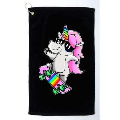Cool Unicorn Skating Golf Towel