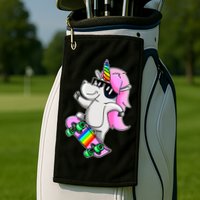 Cool Unicorn Skating Golf Towel