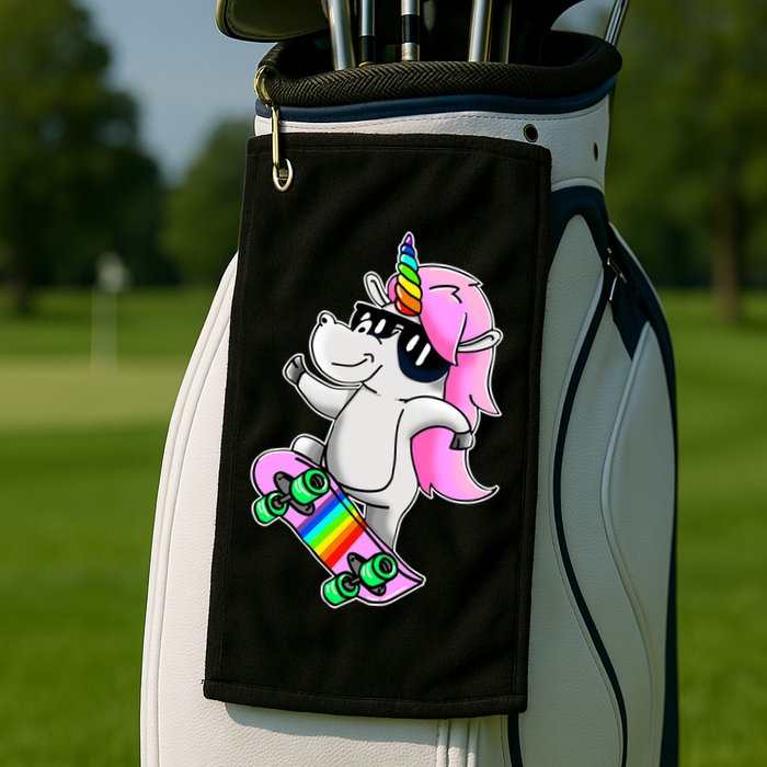 Cool Unicorn Skating Golf Towel