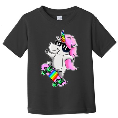 Cool Unicorn Skating Toddler T-Shirt