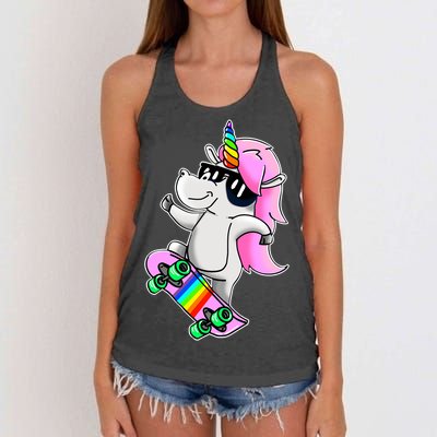 Cool Unicorn Skating Women's Knotted Racerback Tank