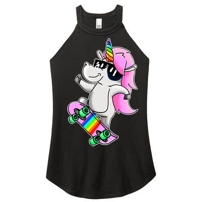 Cool Unicorn Skating Women's Perfect Tri Rocker Tank