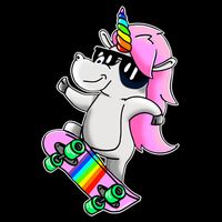 Cool Unicorn Skating Women's V-Neck T-Shirt