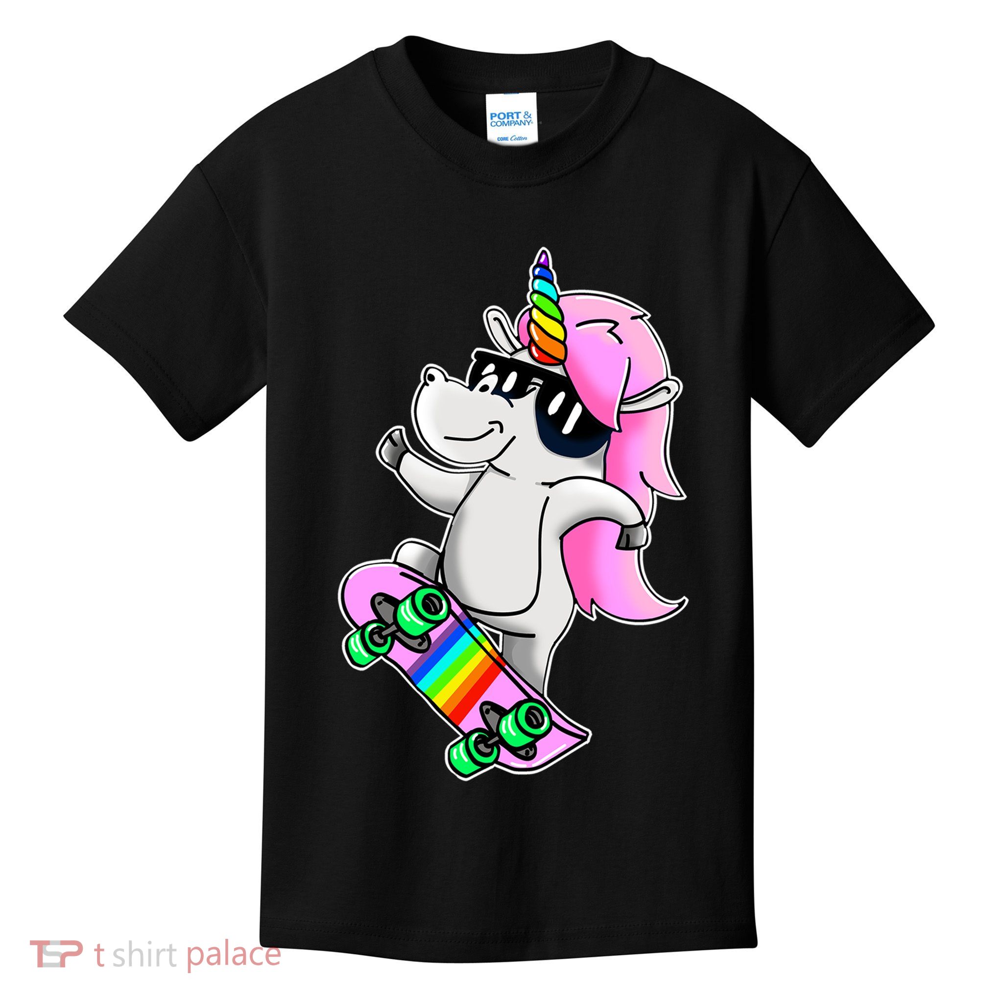 Cool Unicorn Skating Kids T-Shirt