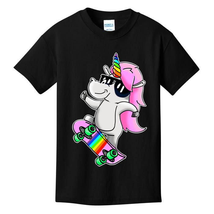 Cool Unicorn Skating Kids T-Shirt