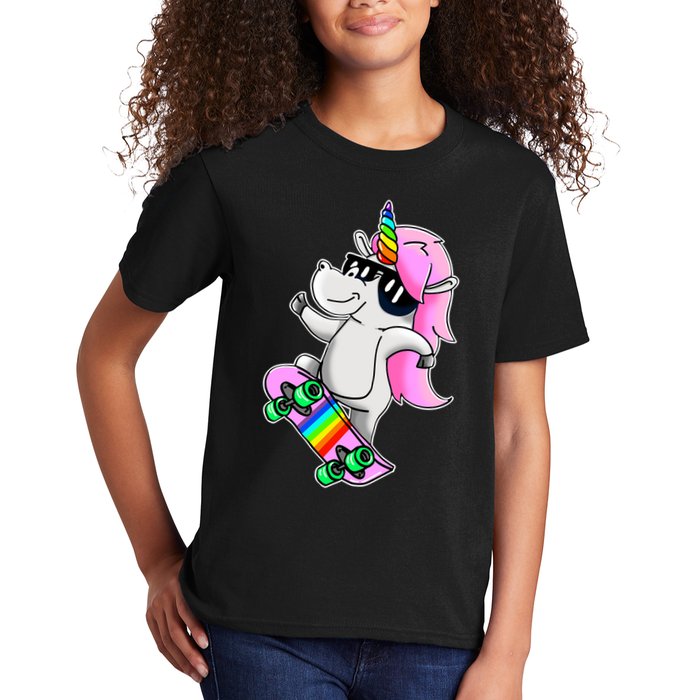 Cool Unicorn Skating Kids T-Shirt